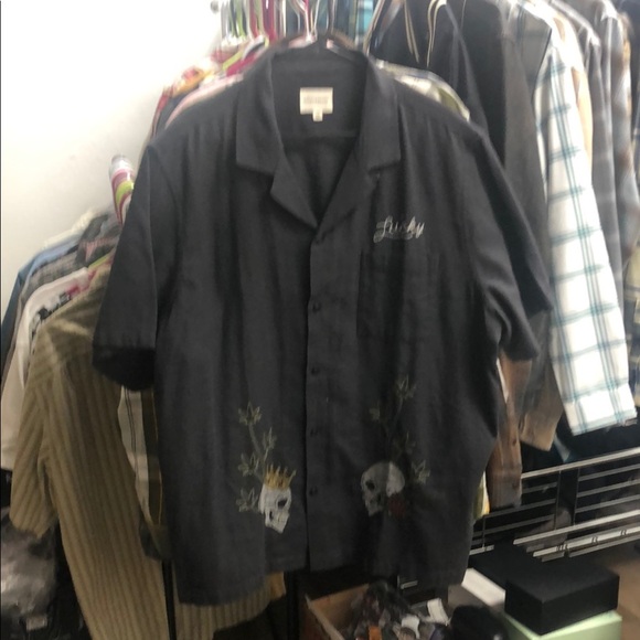 Lucky Brand Black Casual Button Down Shirt - Picture 1 of 7